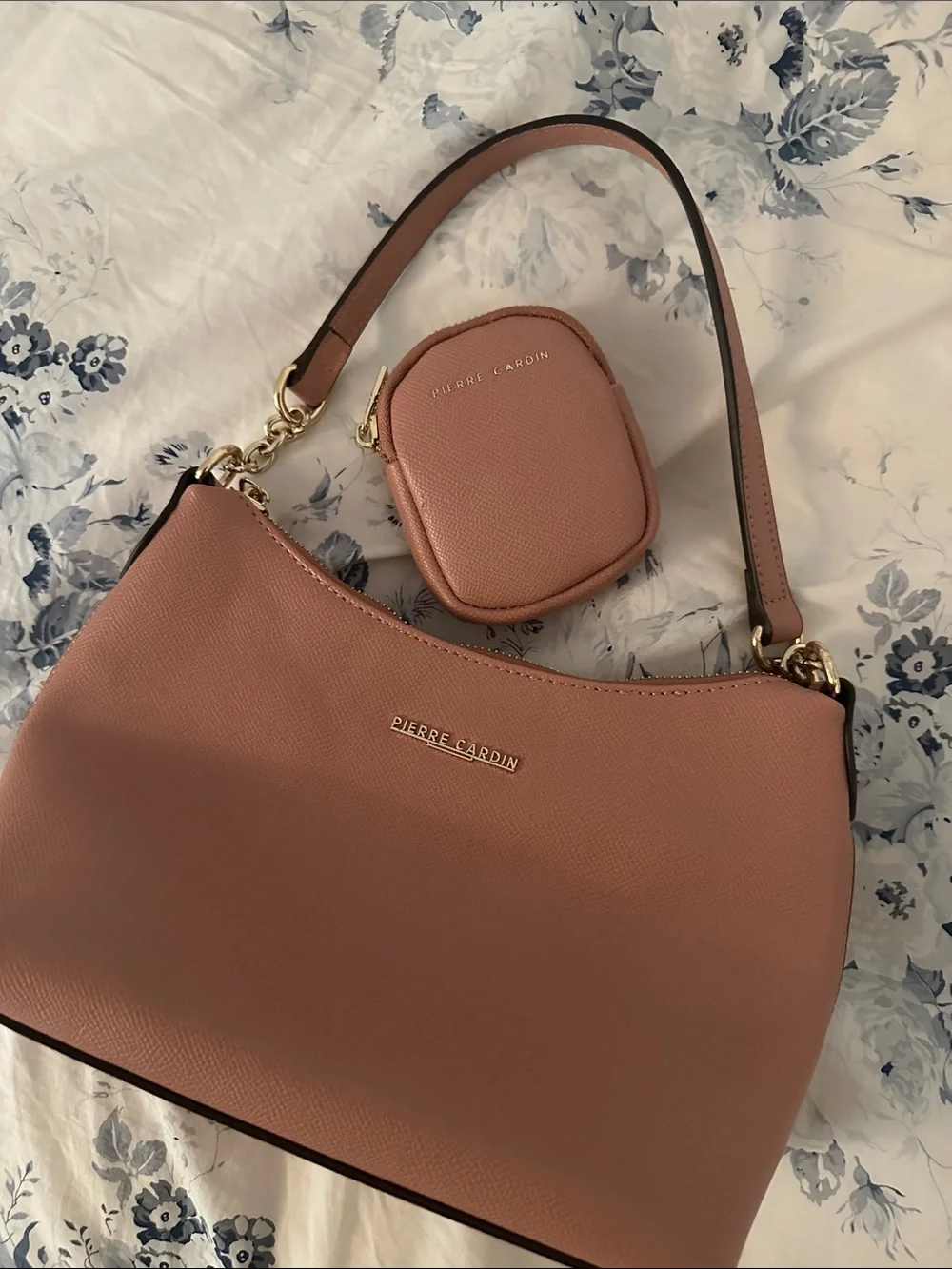 Pierre Cardin Dusty Rose Shoulder Bag with Coin Pouch